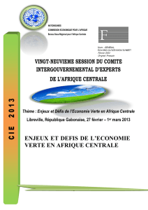 Enjeux et défis de l`économie verte en Afrique centrale