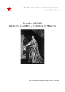 Kautilya, Machiavel, Richelieu et Mazarin