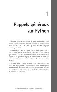Rappels généraux sur Python