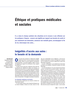 Éthique et pratiques médicales et sociales