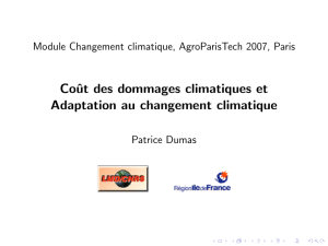 Coût des dommages climatiques et Adaptation au changement