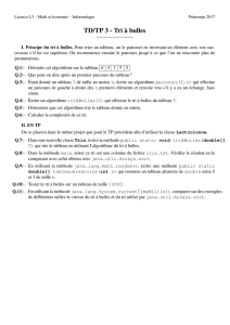 TD/TP 3 - Tri à bulles - Licence de mathématiques Lyon 1