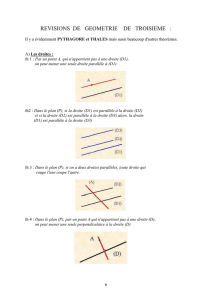 REVISIONS DE GEOMETRIE DE TROISIEME :