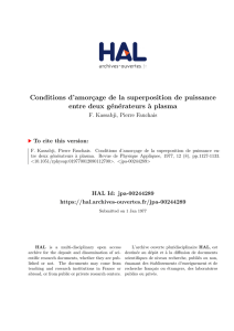 Conditions d`amorçage de la superposition de puissance entre