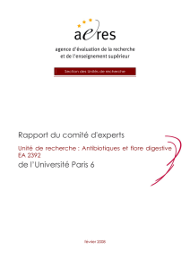 Antibiotiques et flore digestive EA 2392 Université Paris 6