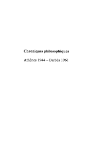 Chroniques philosophiques Athènes 1944