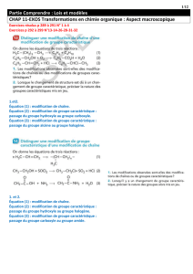 Lois et modèles CHAP 11-EXOS Transformations en chimie organique