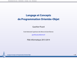 Langage et Concepts de Programmation Orientée