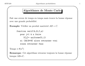 Algorithmes de Monte Carlo