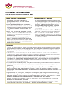 2016 résumé 3.05 : Autorisations environnementales