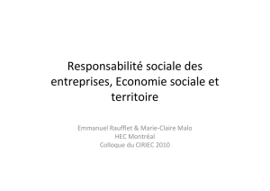 Responsabilité sociale des entreprises, Economie sociale et territoire