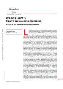 IKAROS (IKZF1) trouve sa leucémie humaine