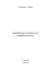 Algorithmique et initiation à la programmation java