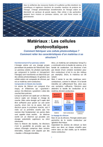Matériaux : Les cellules photovoltaïques