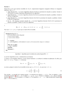 Exercice 1 Soient D, L et U trois matrices inversibles de M n(C