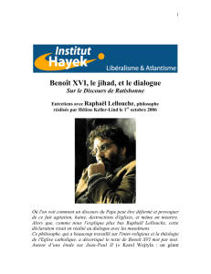 Benoît XVI, le jihad, et le dialogue