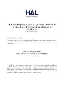 Huit ans d`expérience dans le traitement du cancer - Dumas