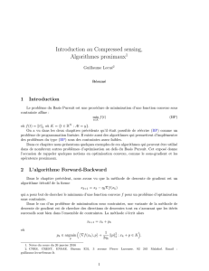 Introduction au Compressed sensing, Algorithmes proximaux1