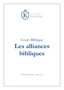 Les alliances bibliques - Collège biblique KÉDÈS