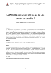 Le Marketing durable - Revue de Management et de Stratégie