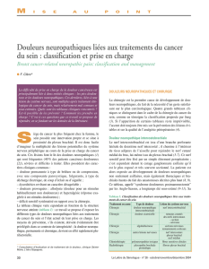 Douleurs neuropathiques liées aux traitements du cancer du sein