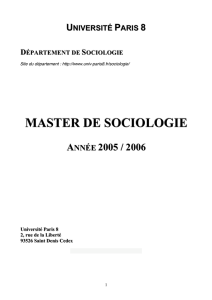 Master de sociologie, université Paris 8