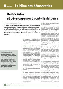 Démocratie et développement vont-ils de pair