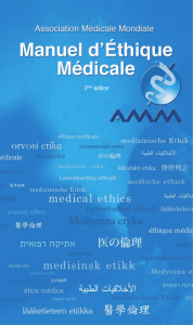 Manuel d`éthique médicale - The World Medical Association