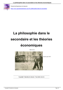 La philosophie dans le secondaire et les théories économiques
