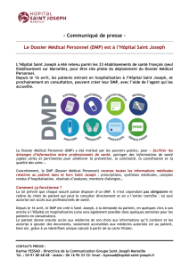 Août 2012 : Le Dossier Médical Personnel (DMP)