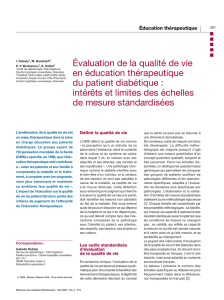 Évaluation de la qualité de vie en éducation thérapeutique du