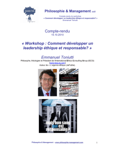 Compte-rendu du workshop avec Emmanuel Toniutti