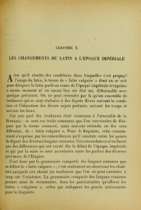 LES CHANGEMENTS DU LATIN A L`ÉPOQUE IMPÉRIALE