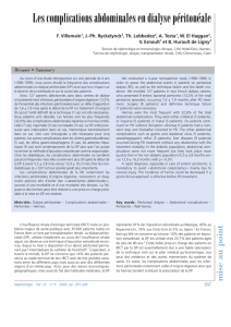 Les complications abdominales en dialyse péritonéale