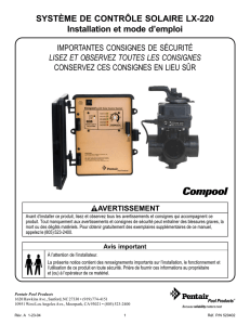 SYSTÈME DE CONTRÔLE SOLAIRE LX-220 Installation et mode d