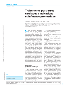 Traitements post-arrêt cardiaque : indications et influence pronostique