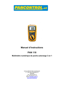 Manuel d`instructions PAN 118