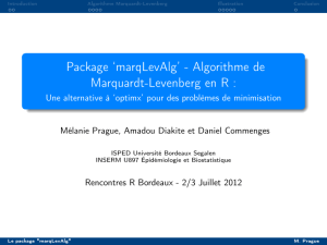 Package `marqLevAlg` - Algorithme de Marquardt