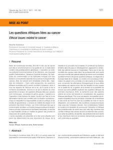 Les questions éthiques liées au cancer