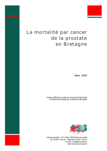 La mortalité par cancer de la prostate en Bretagne