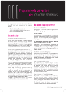 Programme de prévention des CANCERS FEMININS - ASS-NC