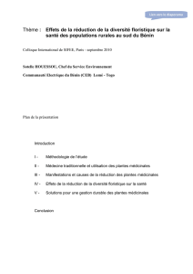 Effets de la réduction de la diversité floristique sur la santé des