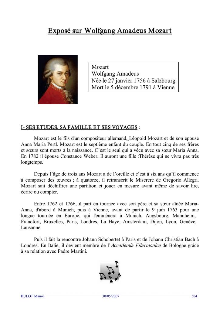 Реферат: Mozart Essay Research Paper Mozart Wolfgang AmadeusMozart