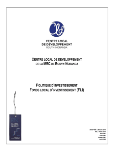 Fonds Local d`Investissement (FLI)