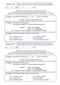 Conjugaison C3 Savoir classer les verbes à l