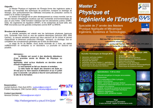 Physique et Ingénierie de l`Energie - Nova