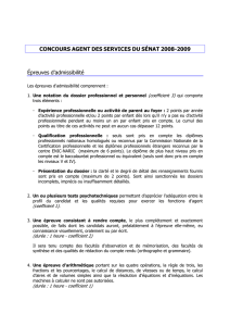 CONCOURS AGENT DES SERVICES DU SÉNAT 2008