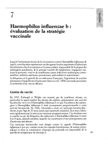 Haemophilus inf1uenzae b : évaluation de la stratégie vaccinale