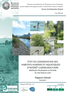 état de conservation des habitats humides et aquatiques d`intérêt