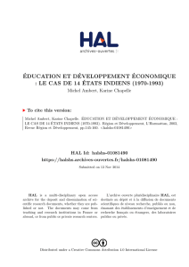 ÉDUCATION ET DÉVELOPPEMENT ÉCONOMIQUE : LE CAS DE